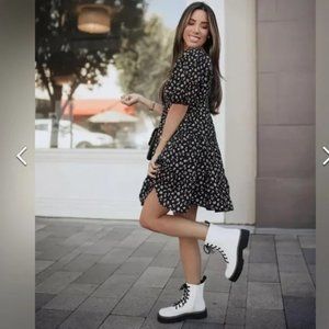 Mix No. 6 Hollin Combat Boots, Womens 7, White Brand New